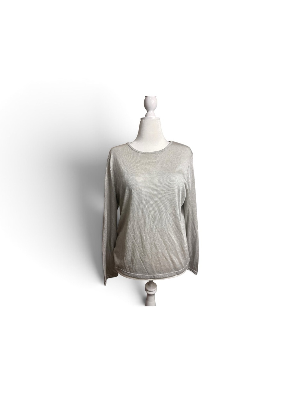 Ralph Lauren Light Gray Long Sleeve Knit Sweater Top size XL